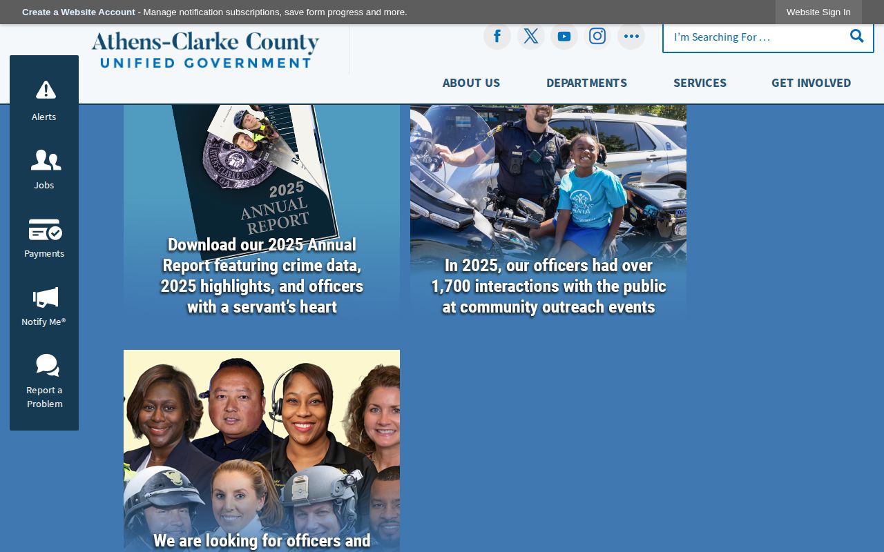Athens-Clarke County Police Department official police records and public safety page